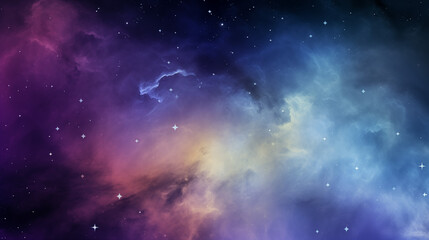 Obraz premium Colorful Nebula With Bright Stars In Deep Space