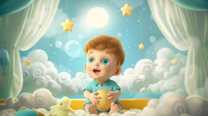 amazing baby cartoon education background wonderful