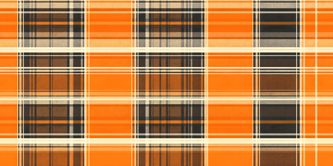 Knot tartan fabric check, stripe pattern vector texture. Glen seamless background textile plaid in orange and light colors.