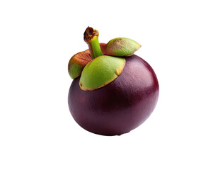 Vibrant mangosteen fruit cut out transparent isolated on white background PNG