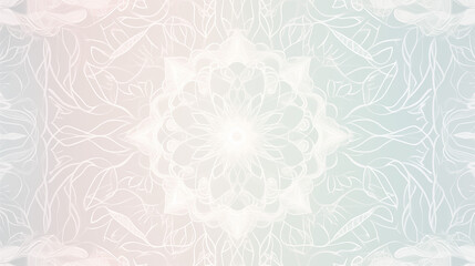 Soft Pastel Mandala With Intricate White Lines And Floral Pattern