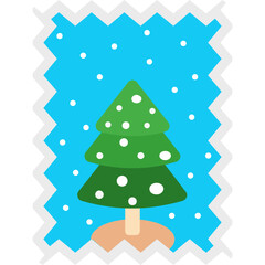 Fir Tree vector icon in flat style 