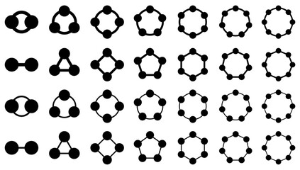 様々な形の循環を表す図のインフォグラフィックのベクターイラストセット