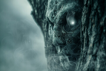 Generated with AI picture of mysterious creepy monster ghost from hell