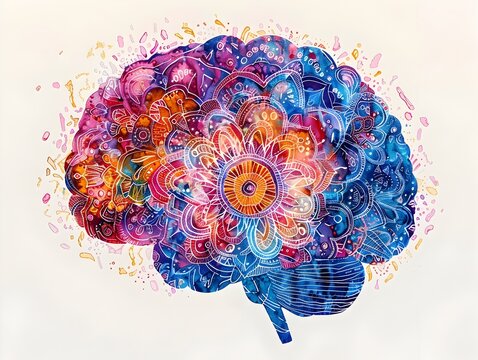 Intricate Mandala Brain Representing Mindfulness and Inner Peace