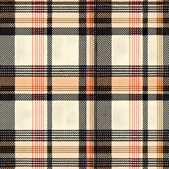 Plaid seamless pattern. Check fabric texture. Vector textile print.
