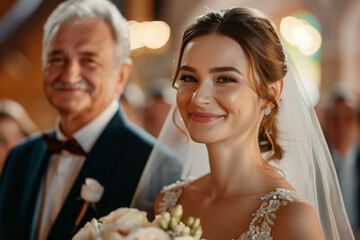 Romantic best day Just Married couple celebration wedding Day, Generative AI illustration photo