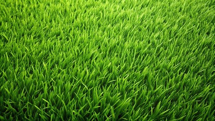 Obraz premium A serene green grass texture presents a smooth surface, inviting touch, its even blades of varying lengths creating a natural, calming visual experience.