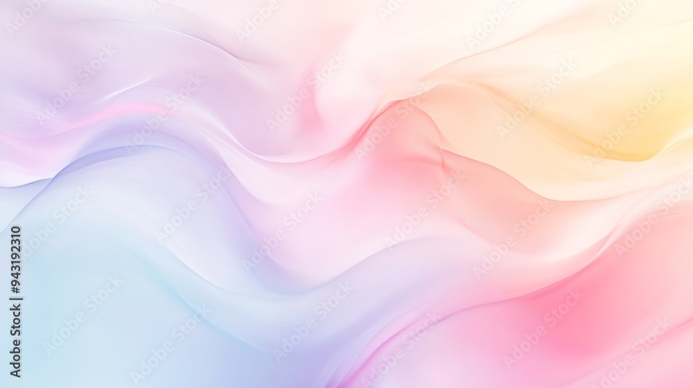 Poster an abstract background with soft, blended gradients of pastel colors, evoking a calm and soothing at