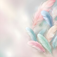 Obraz premium white feather on pink background