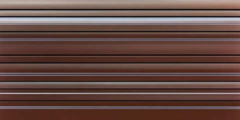 Obraz premium Brown Patterned Metal Shutter with Horizontal Grooves in Warm Light