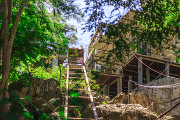 The close background of the green rice fields, the seedlings that are growing, are seen in rural areas as the main occupation of rice farmers who grow rice for sale or living.