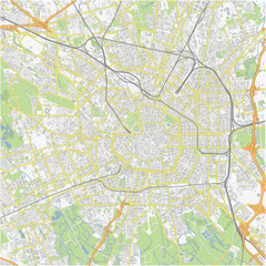 Road map of Milan in Italy. Contains layered vector with roads water, parks, etc.