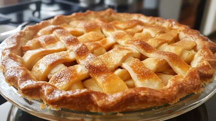 35. A classic American apple pie with a golden crust