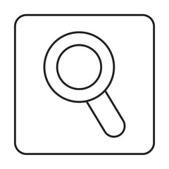 Magnifying Glass Line Icon. Contact Icon Editable Stroke Vector Illustration