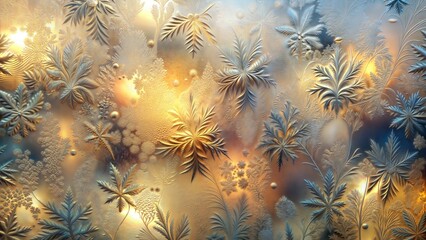 Winter Snowflake Pattern on Glass for a Frosty Design