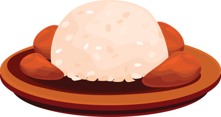 Delicious arab food, featuring a plate of rice and meat, perfect for showcasing middle eastern cuisine