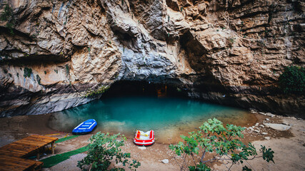 Altınbesik Cave, located in Antalya province, is Turkey's largest underwater lake cave, in addition to its magnificent beauty. Antalya, Turkey.