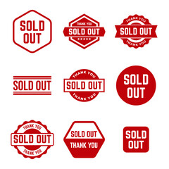 Set of Sold stamp logo. Vector illustration for web design