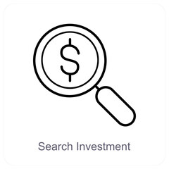 Search Investment and business icon concept