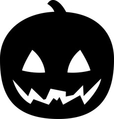 Funny Halloween pumpkin silhouette. Vector illustration isolated on a transparent background