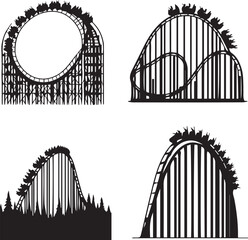 Coaster silhouette, Coaster icon, Coaster vector, 