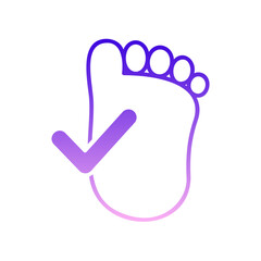 footprint with checkmark