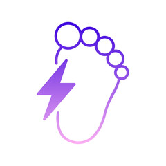 footprint with electric bolt