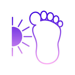 Obraz premium footprint with solar rays