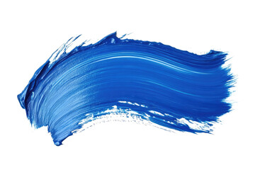 blue paint brush stroke isolated on white or transparent png