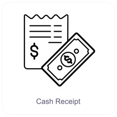 Cash Receipt and credit card icon concept