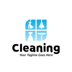 House cleaning service logo design. House cleaning products vector design.