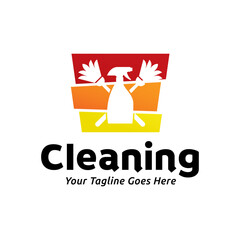 House cleaning service logo design. House cleaning products vector design.