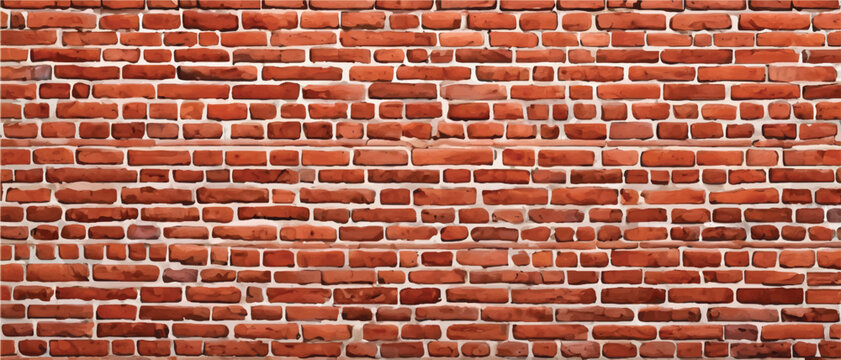 Brick Background Watercolor Style &ndash; Hand-Painted Wall Texture Illustration