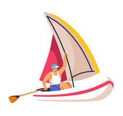 Sailor Rowing Boat With Sail © Sonulkaster
