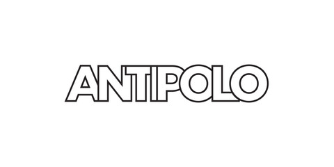 Antipolo in the Philippines emblem. The design features a geometric style, vector illustration with bold typography in a modern font. The graphic slogan lettering.