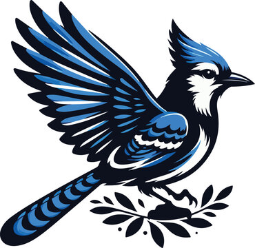 recommend clip art: blue jay bird silhouette vector illustration