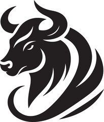 Illustration silhouette of a bull