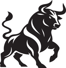 Obraz premium Illustration silhouette of a bull
