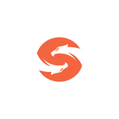 Letter S Eagle Logo Vector