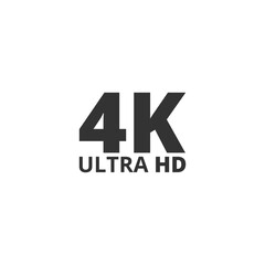 4K Ultra HD symbol icon isolated on transparent background