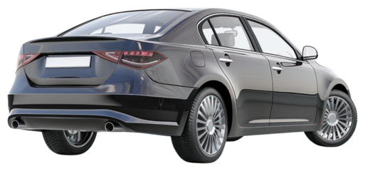 PNG Sleek modern black sedan car