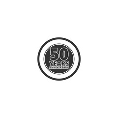 50 years anniversary emblem icon isolated on transparent background