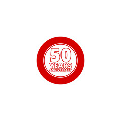 50 years anniversary emblem icon isolated on transparent background