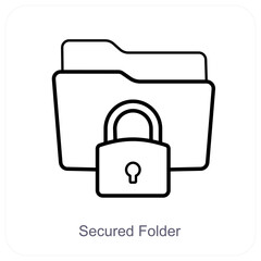 Secured Folder and Folder icon concept