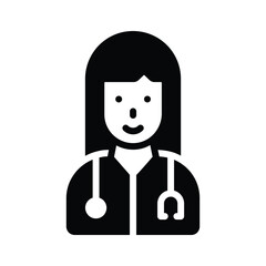 Trend doodle icon of health professional, premium vector