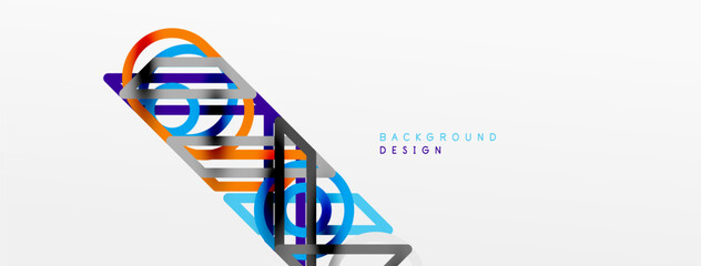 Abstract background - colorful geometric shapes composition made of lines. Technology or business digital template