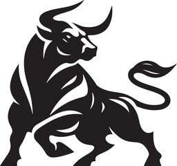 Illustration silhouette of a bull