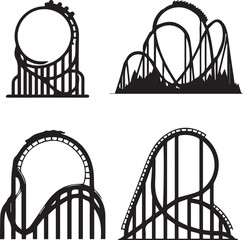 Coaster silhouette, Coaster icon, Coaster vector, 