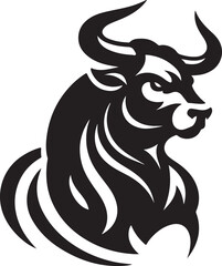 Illustration silhouette of a bull